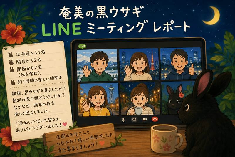 ひろみつさんの奄美の黒ウサギ LINEミーティング～2026年7月5日（日）